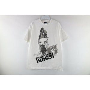 Vintage Ruff Ryders Mens Large Spell Out Pitbull Hip Hop Rap T-Shirt White DMX